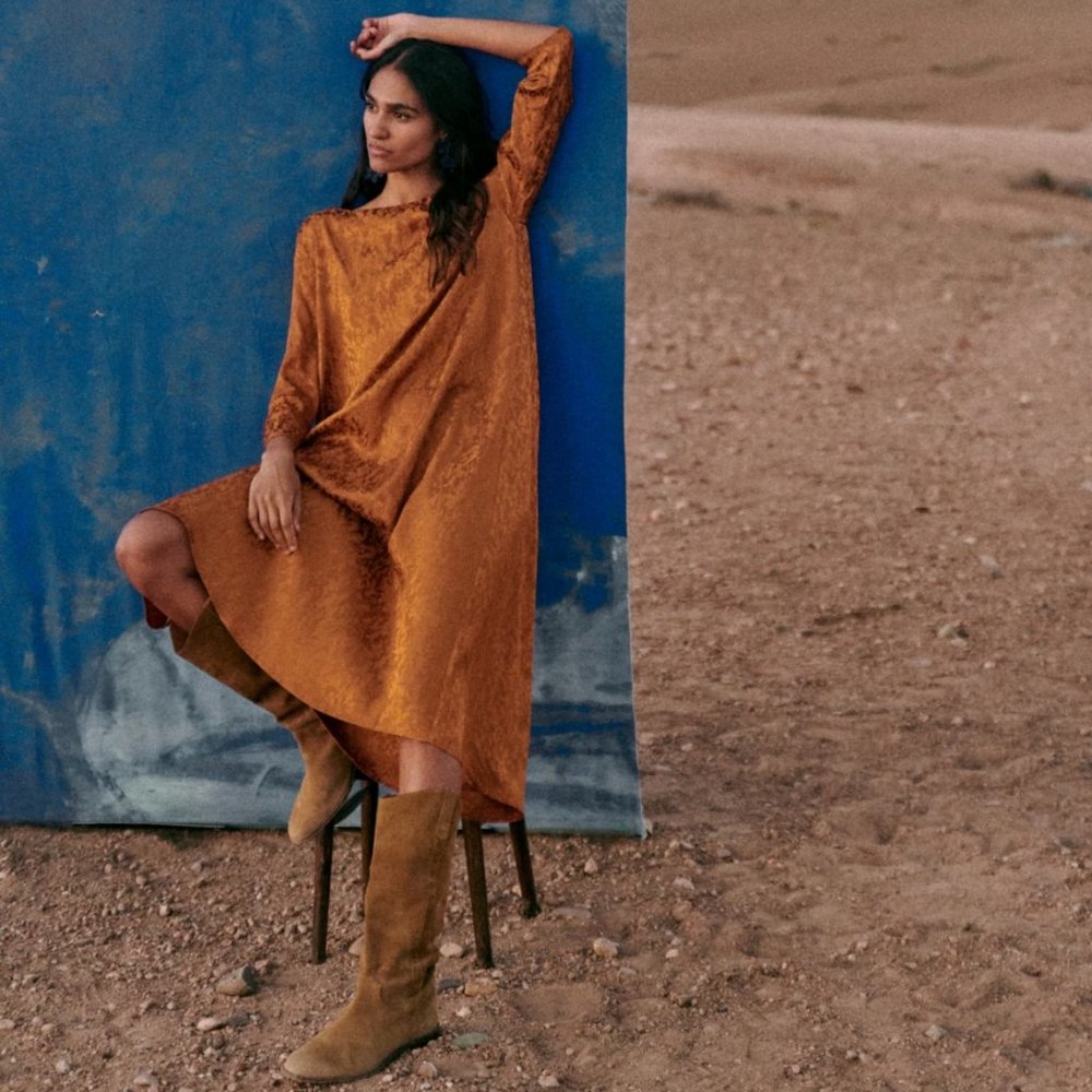 Sezane Tinsley Dress in Bronze